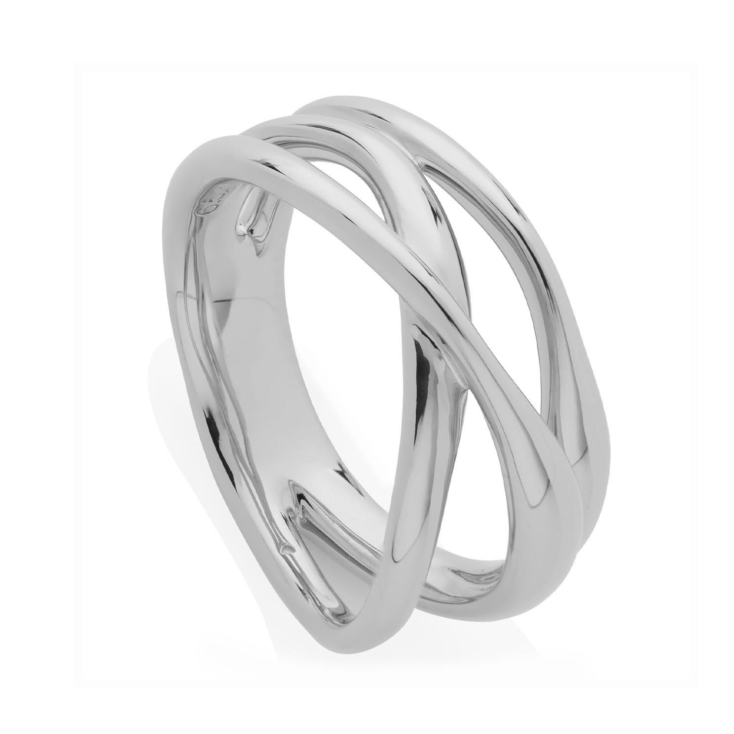 Monica Vinader Nura Crossover Silver Ring