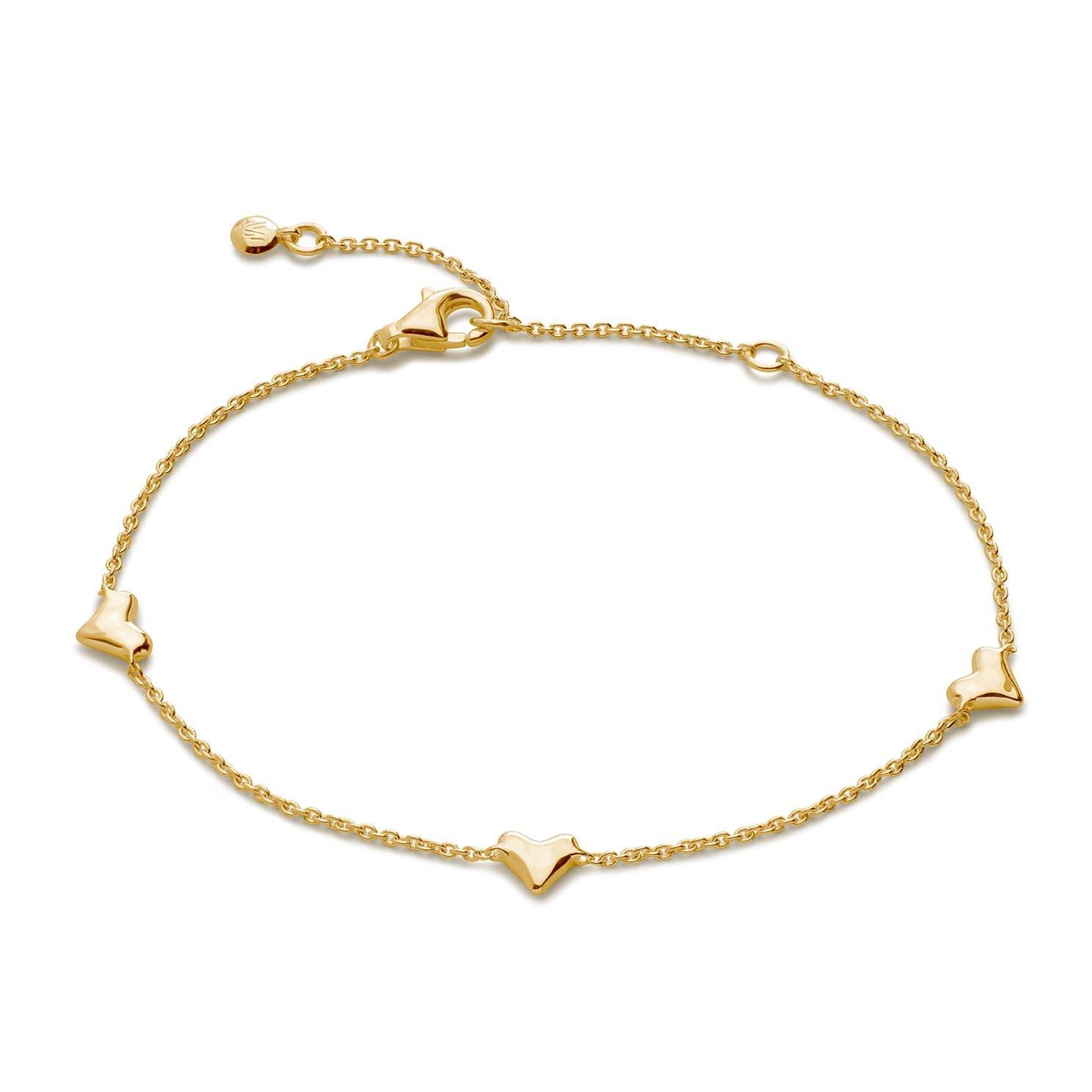 Monica Vinader 18ct Yellow Gold Vermeil Heart Chain Bracelet