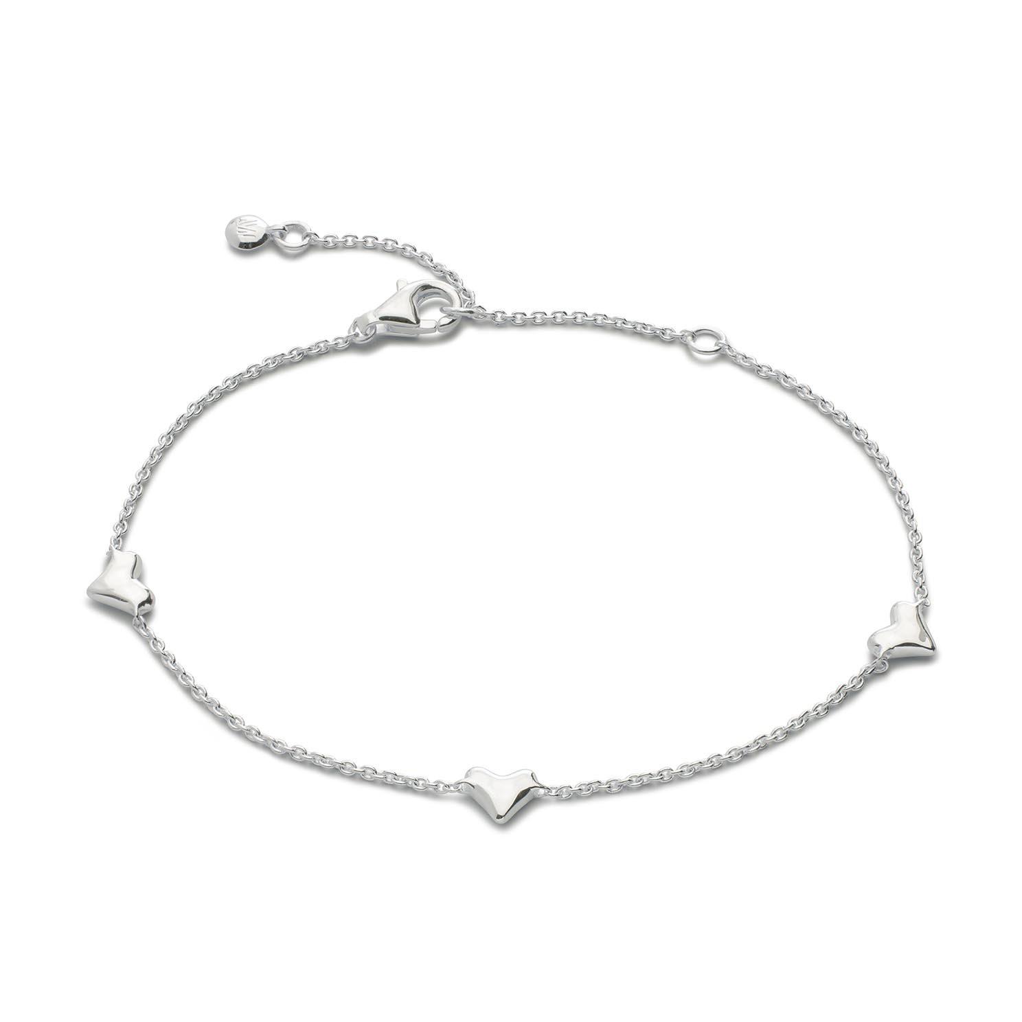 Monica Vinader Silver Heart Station Chain Bracelet