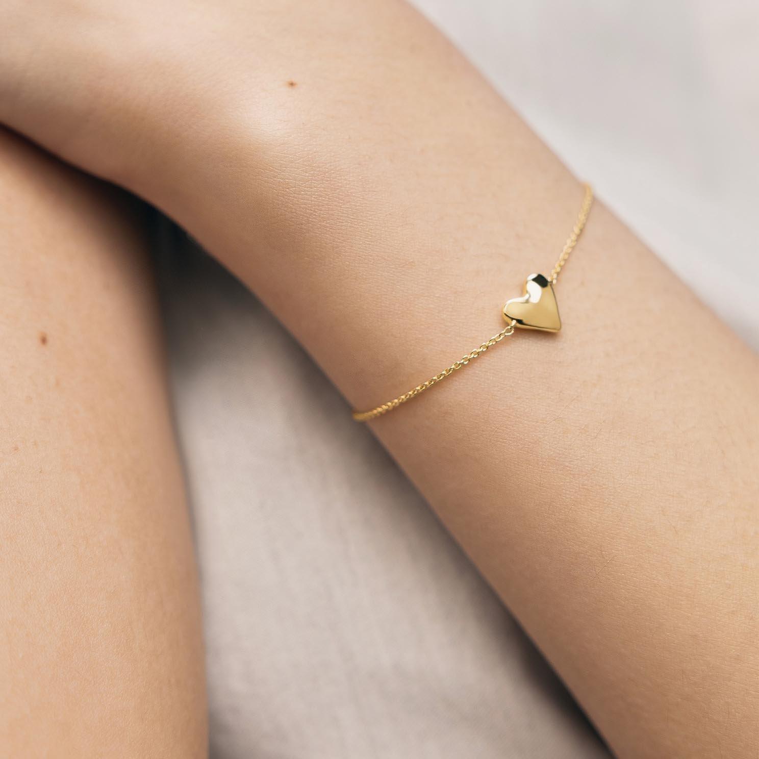 Monica Vinader 18ct Yellow Gold Vermeil Heart Chain Bracelet