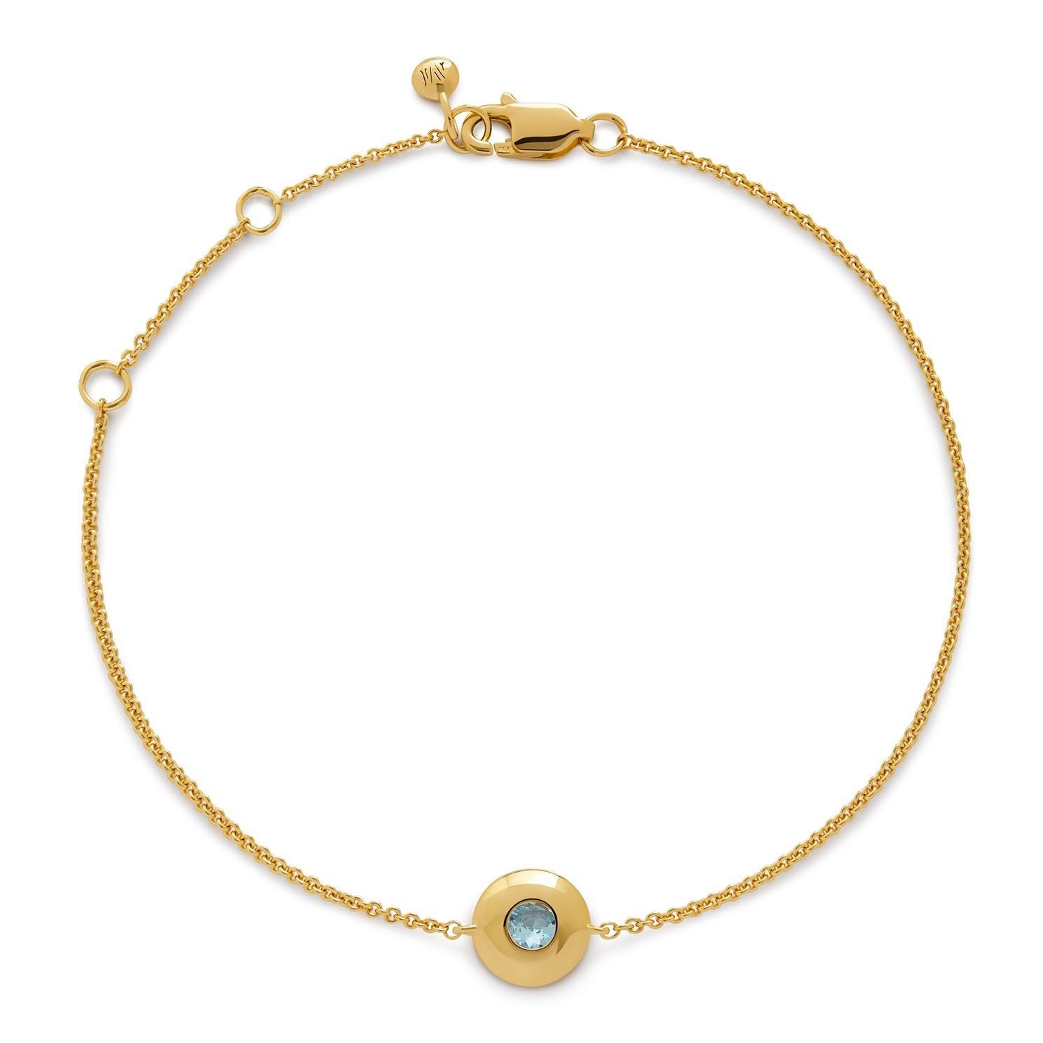 Monica Vinader 18ct Yellow Gold Vermeil Aquamarine Birthstone Bracelet