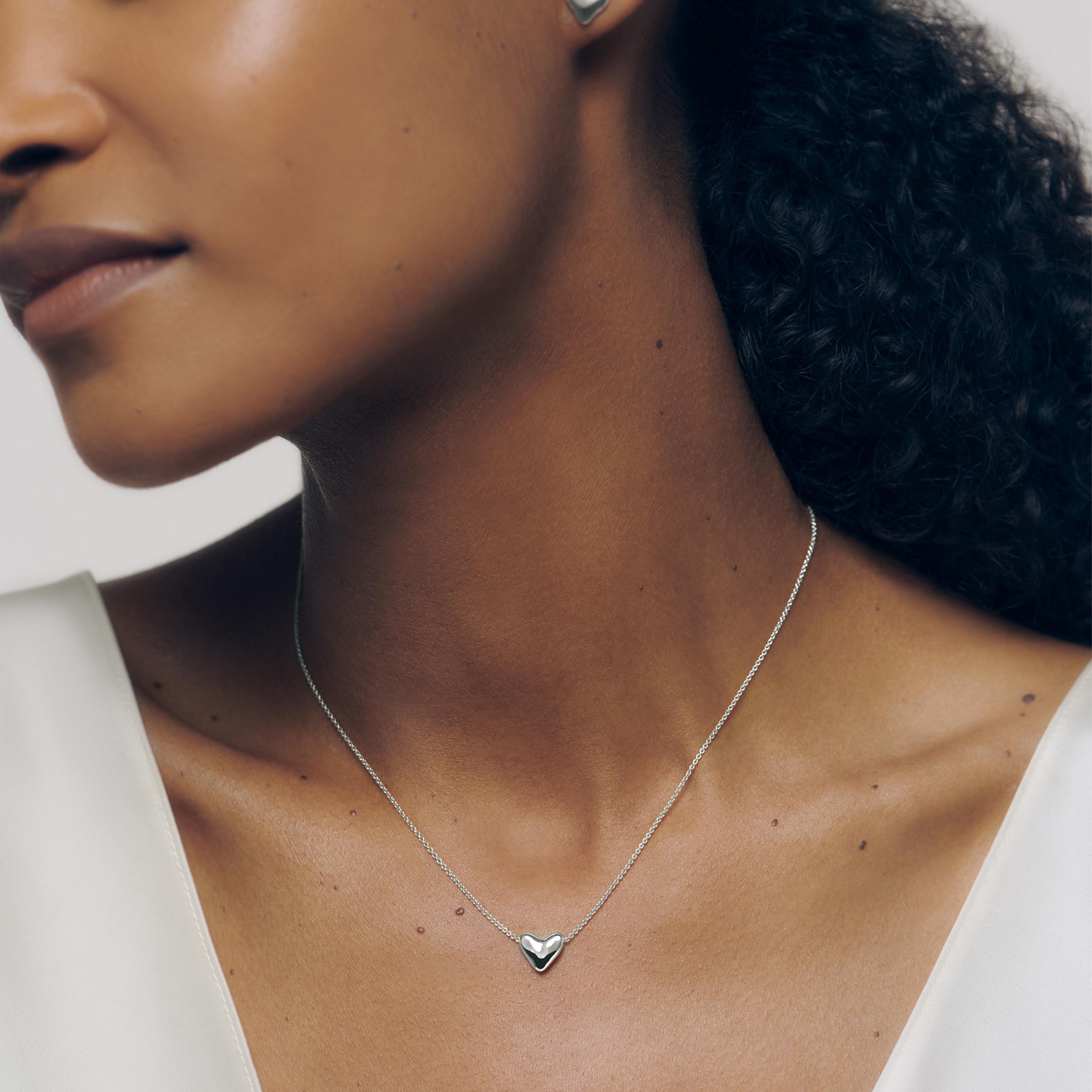 Monica Vinader Silver Heart Chain Necklace