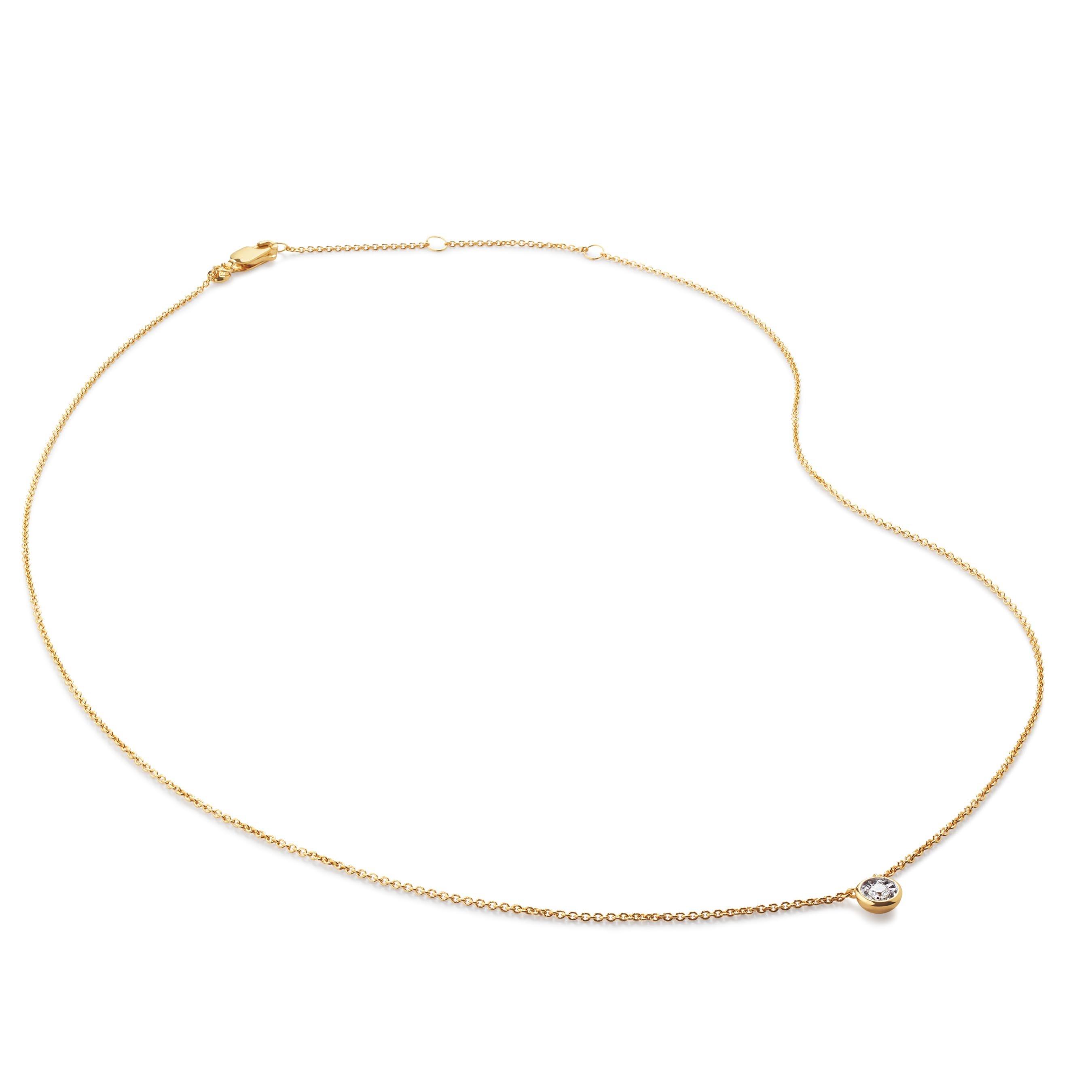 Monica Vinader 18ct Yellow Gold Vermeil Lab Grown Diamond Solitaire Necklace