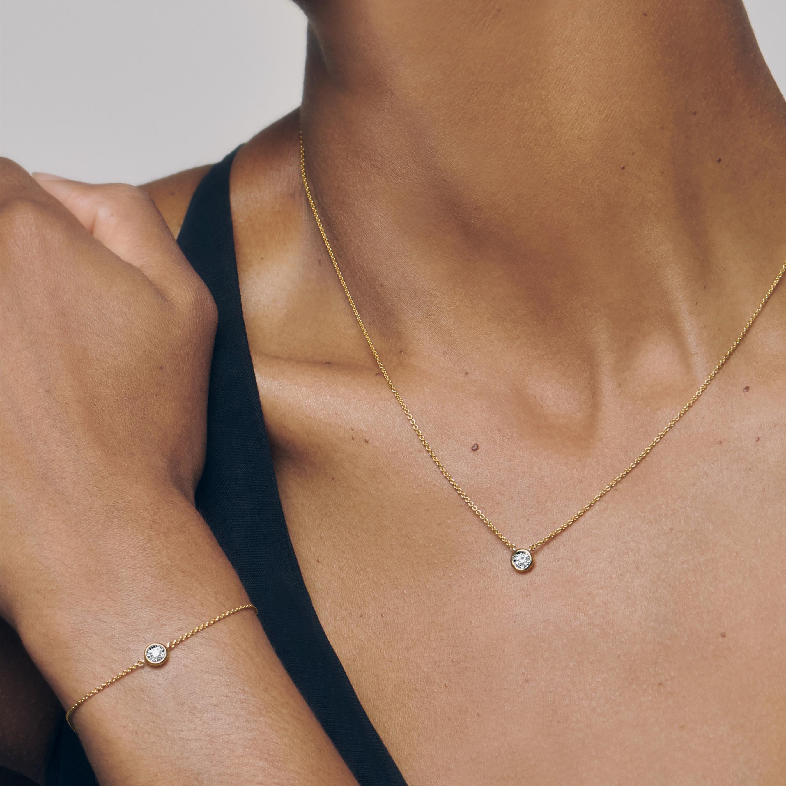 Monica Vinader 18ct Yellow Gold Vermeil Lab Grown Diamond Solitaire Necklace