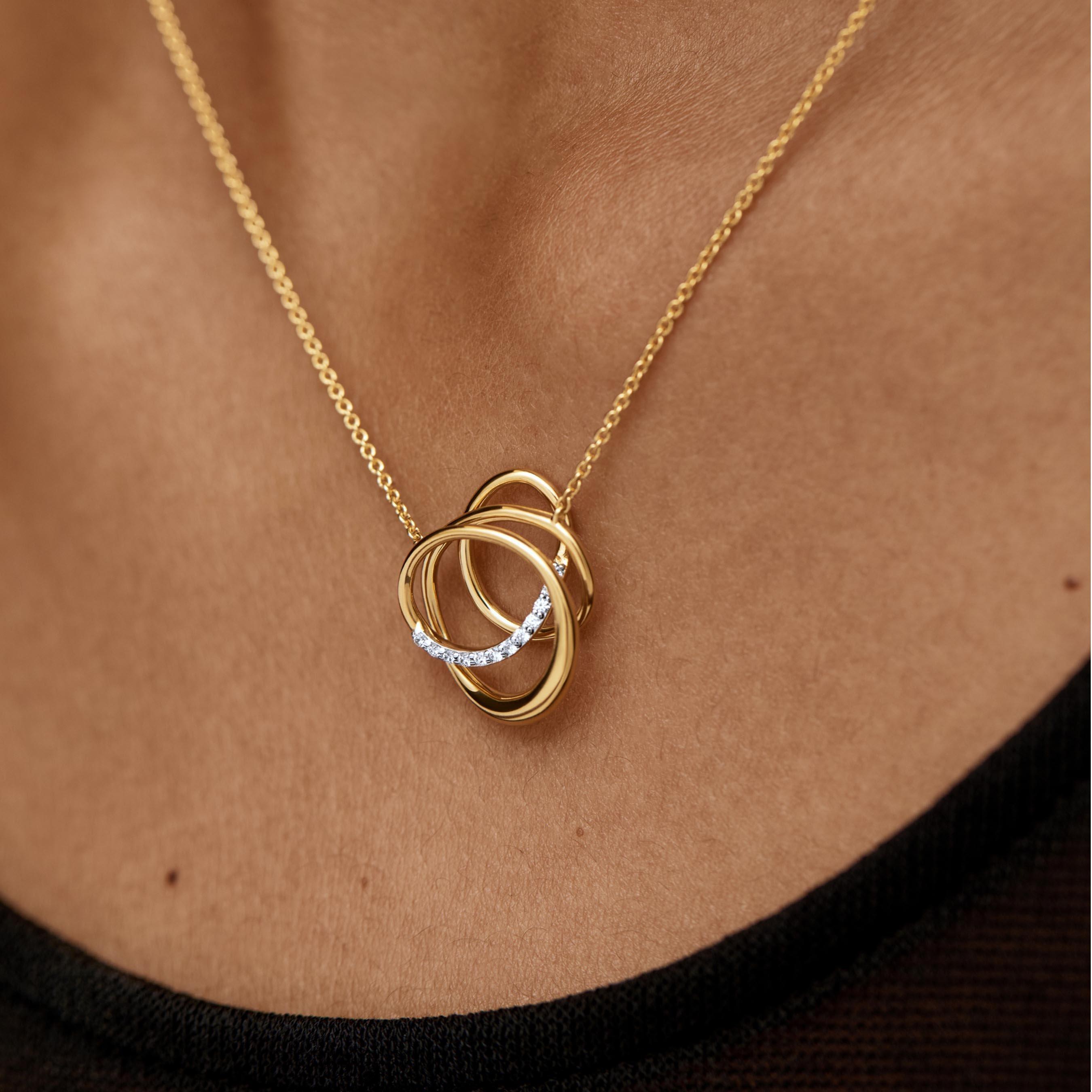 Monica Vinader Nura 18ct Yellow Gold Vermeil Lab Grown Diamond Pavé Necklace