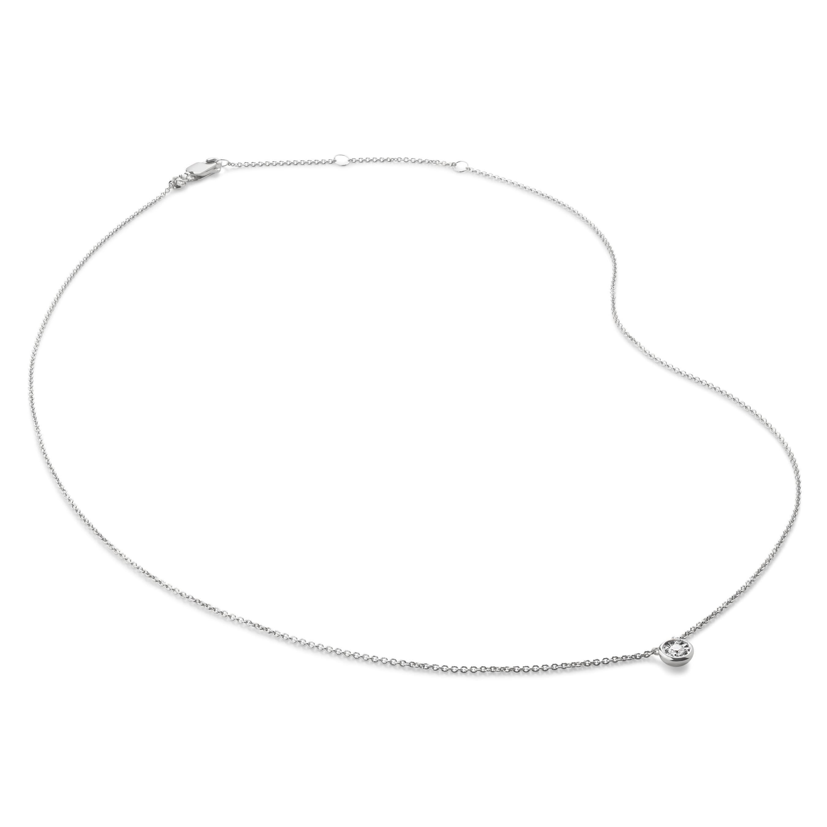 Monica Vinader Silver Lab-Grown Diamond Solitaire Necklace