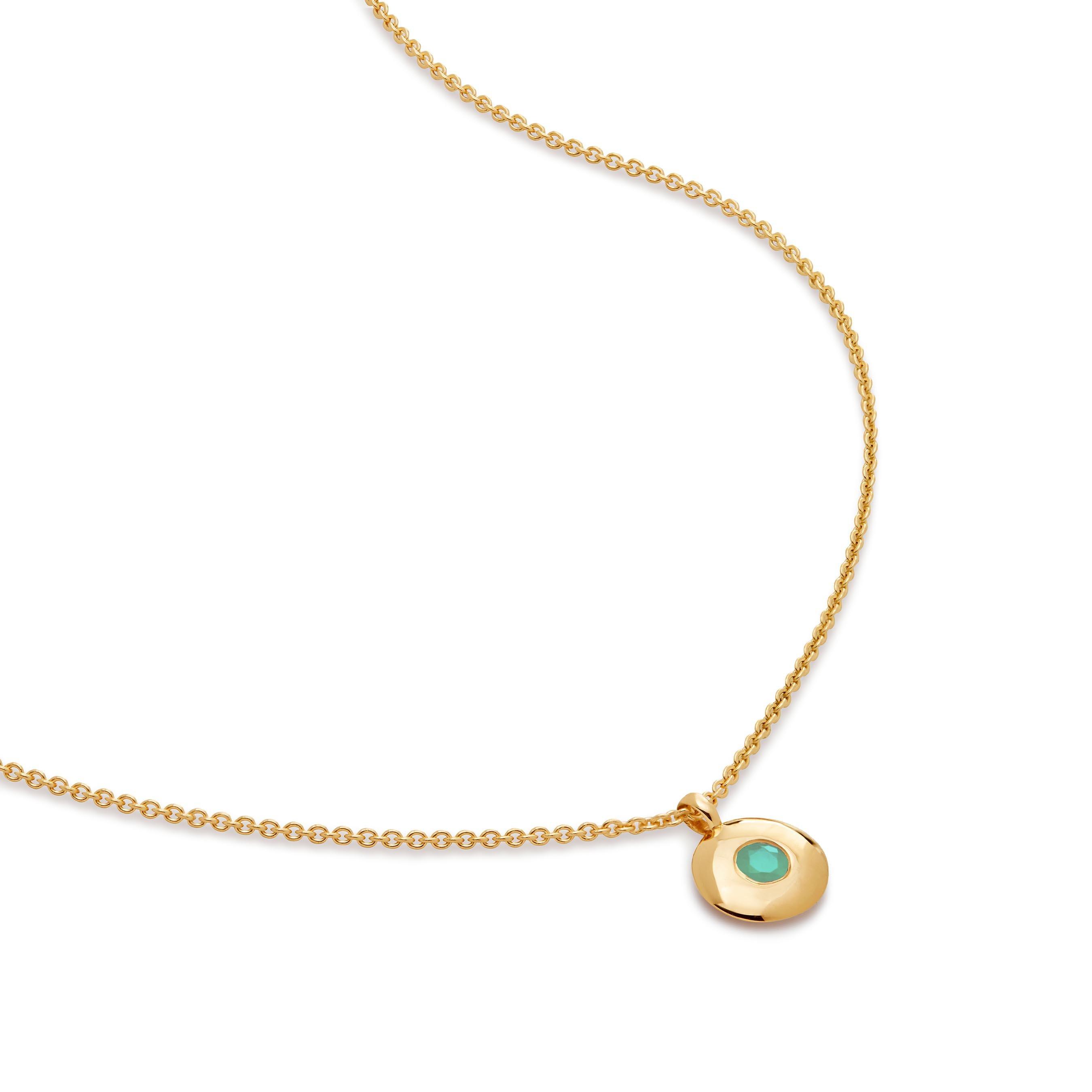 Monica Vinader 18ct Yellow Gold Vermeil Emerald Birthstone Pendant