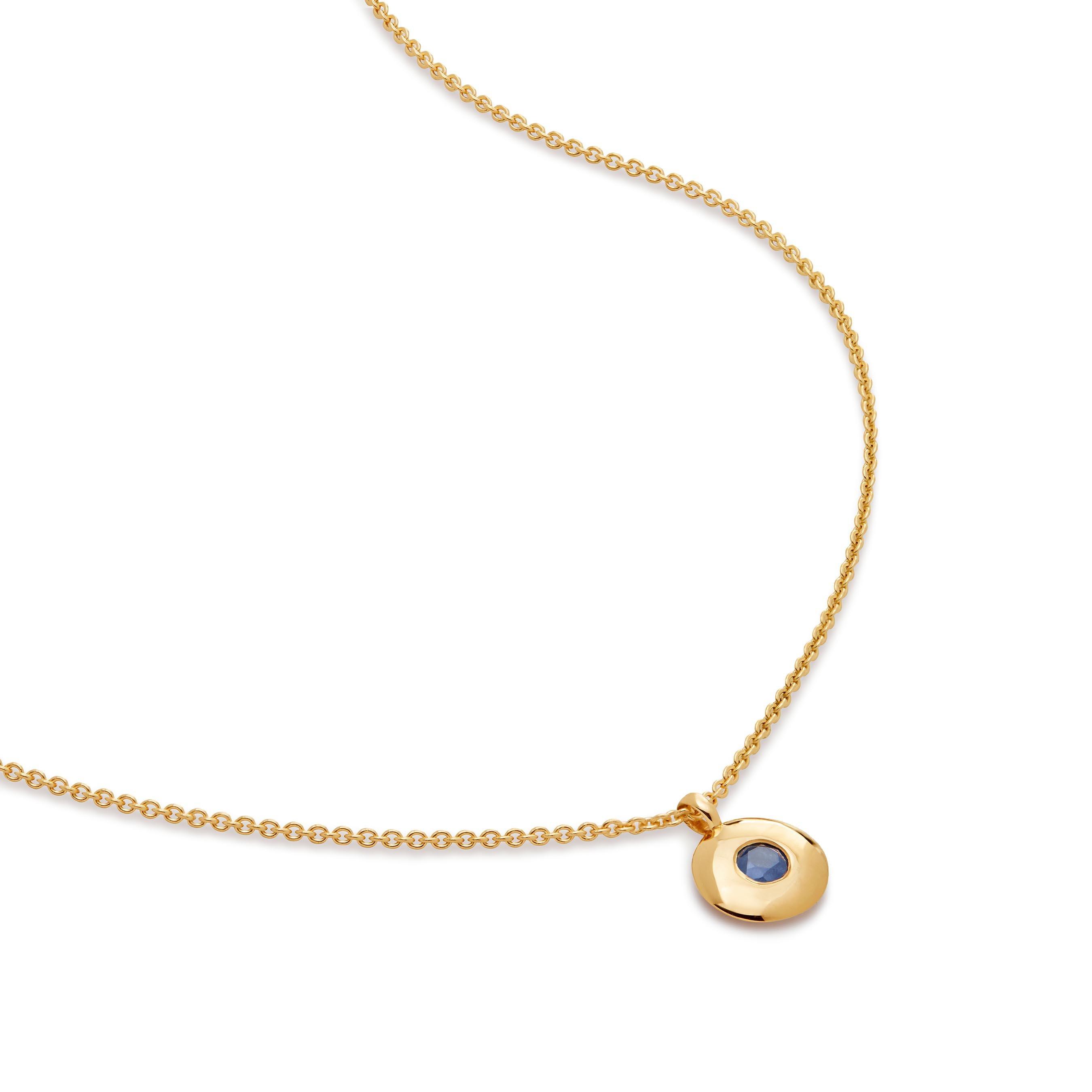 Monica Vinader 18ct Yellow Gold Vermeil Sapphire Birthstone Pendant