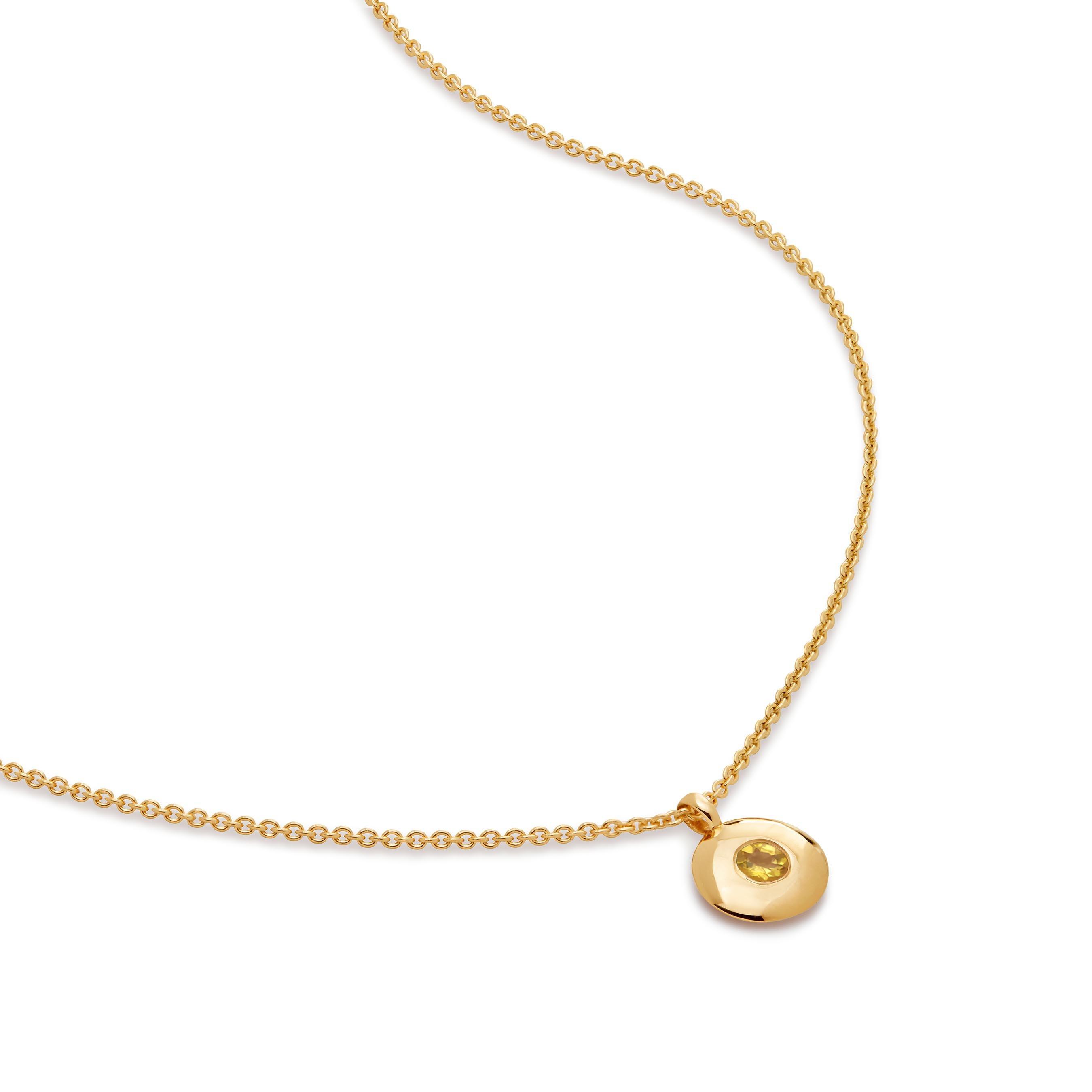Monica Vinader 18ct Yellow Gold Vermeil Citrine Birthstone Pendant