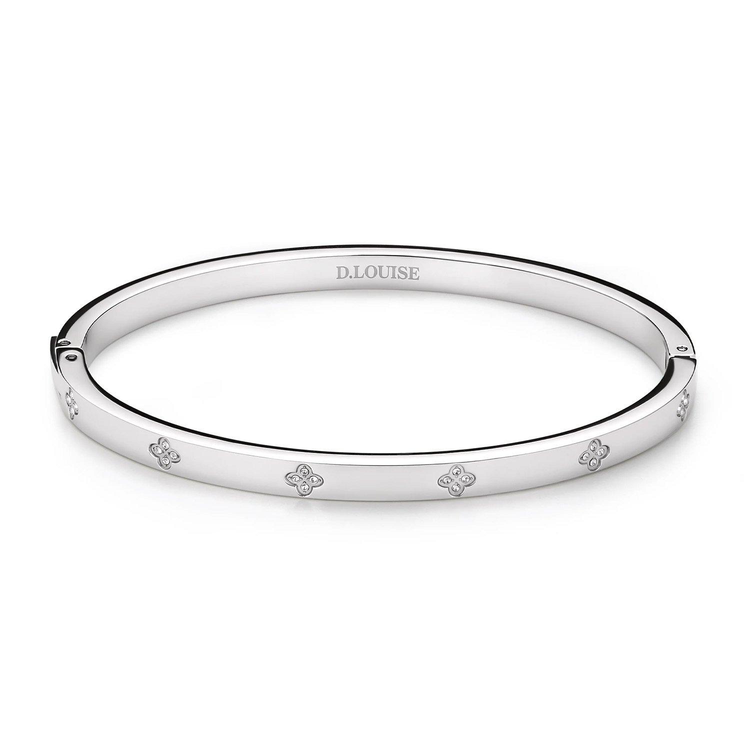 D.LOUISE Stainless Steel Cubic Zirconia Bangle