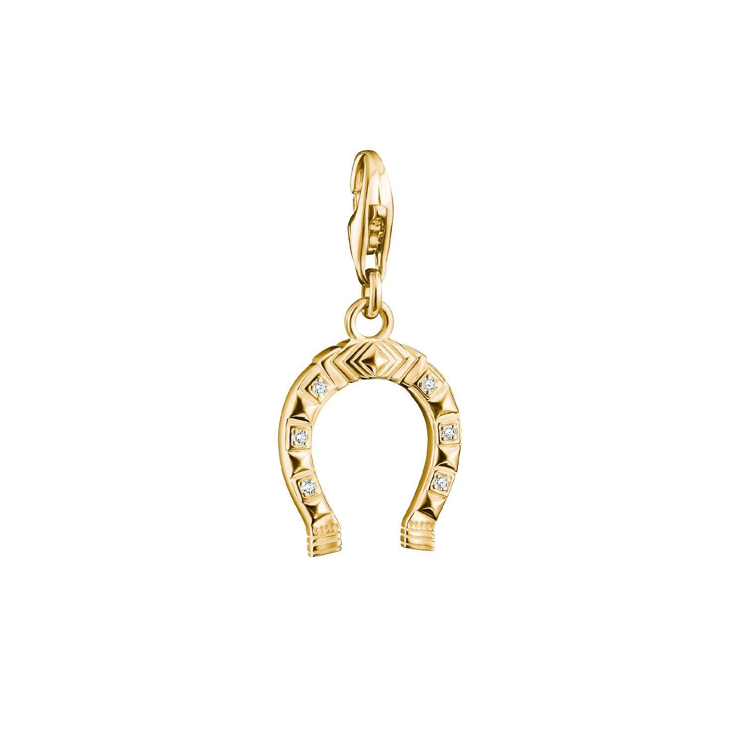 Thomas Sabo 18ct Yellow Gold Plated Cubic Zirconia Horseshoe Charm