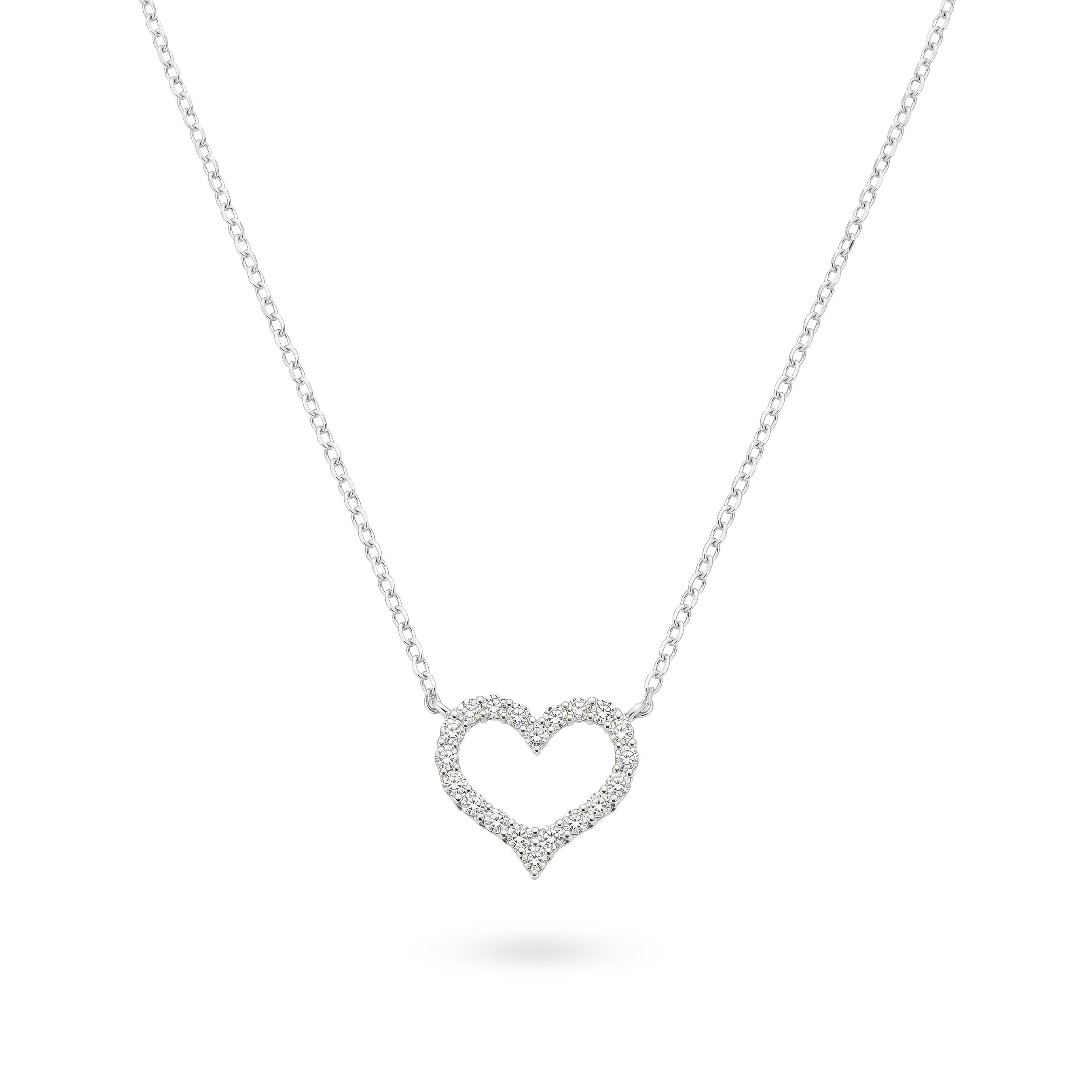 Beaverbrooks Silver Cubic Zirconia Heart Pendant