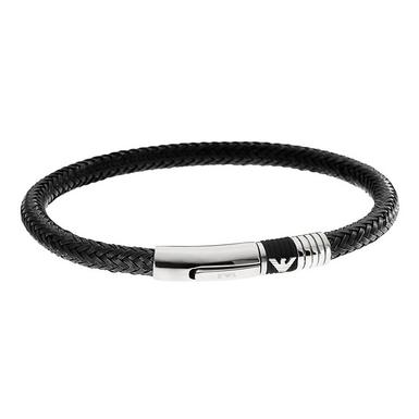 Emporio Armani Black Cord Men's Bracelet | 0002871 | Beaverbrooks the ...