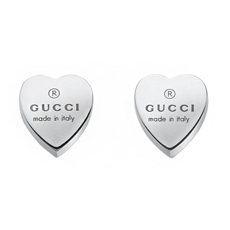 Gucci Trademark Heart Silver Stud Earrings