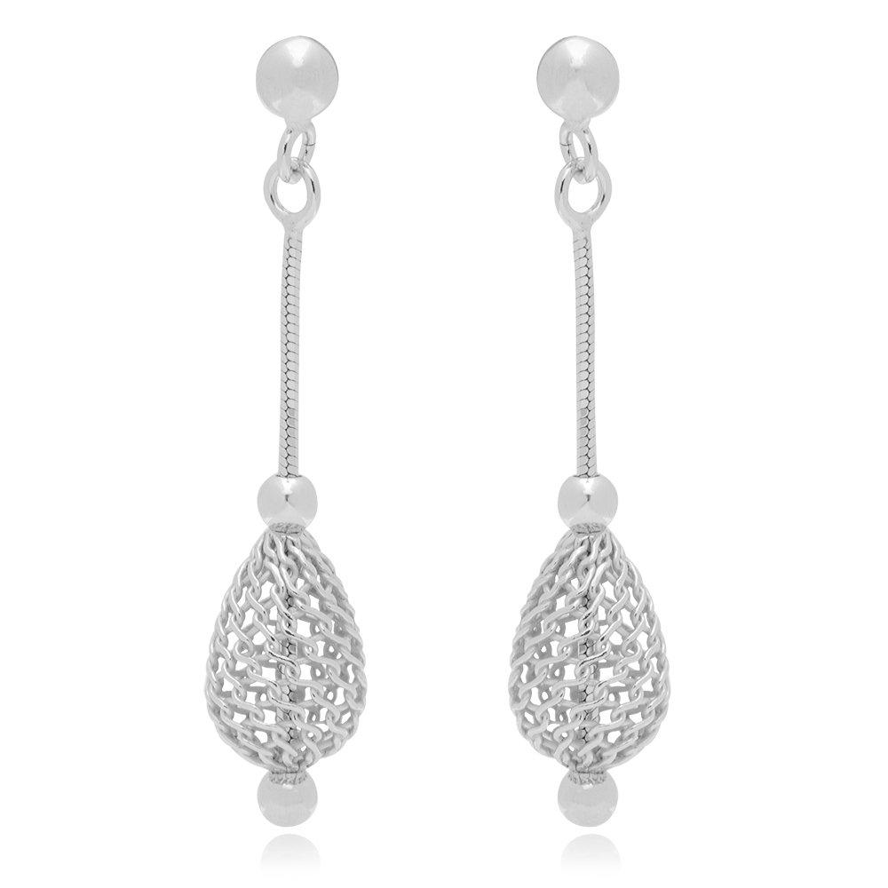 Silver Mesh Drop Earrings | 0004347 | Beaverbrooks the Jewellers