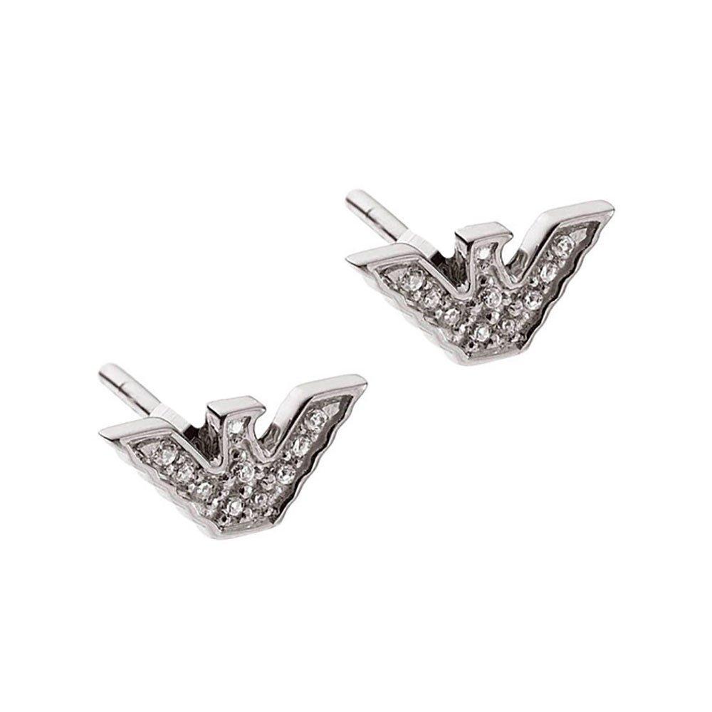 Emporio Armani Silver Cubic Zirconia Unisex Earrings | 0006461 |  Beaverbrooks the Jewellers