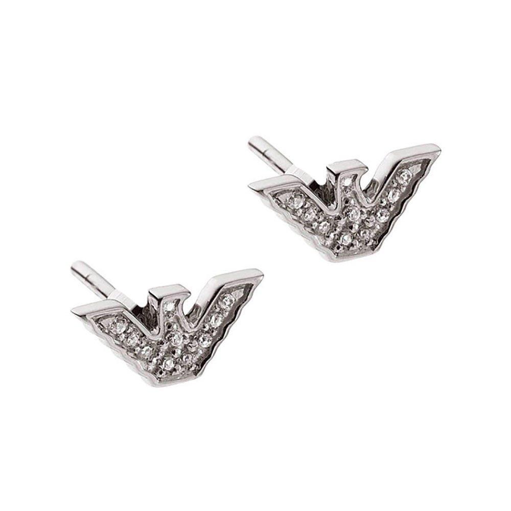 Emporio Armani Silver Cubic Zirconia Unisex Earrings