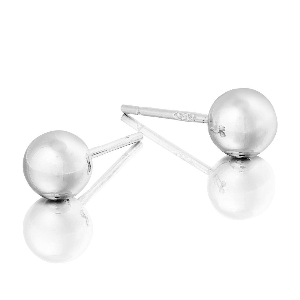 Silver Ball Stud Earrings | 0004417 | Beaverbrooks the Jewellers