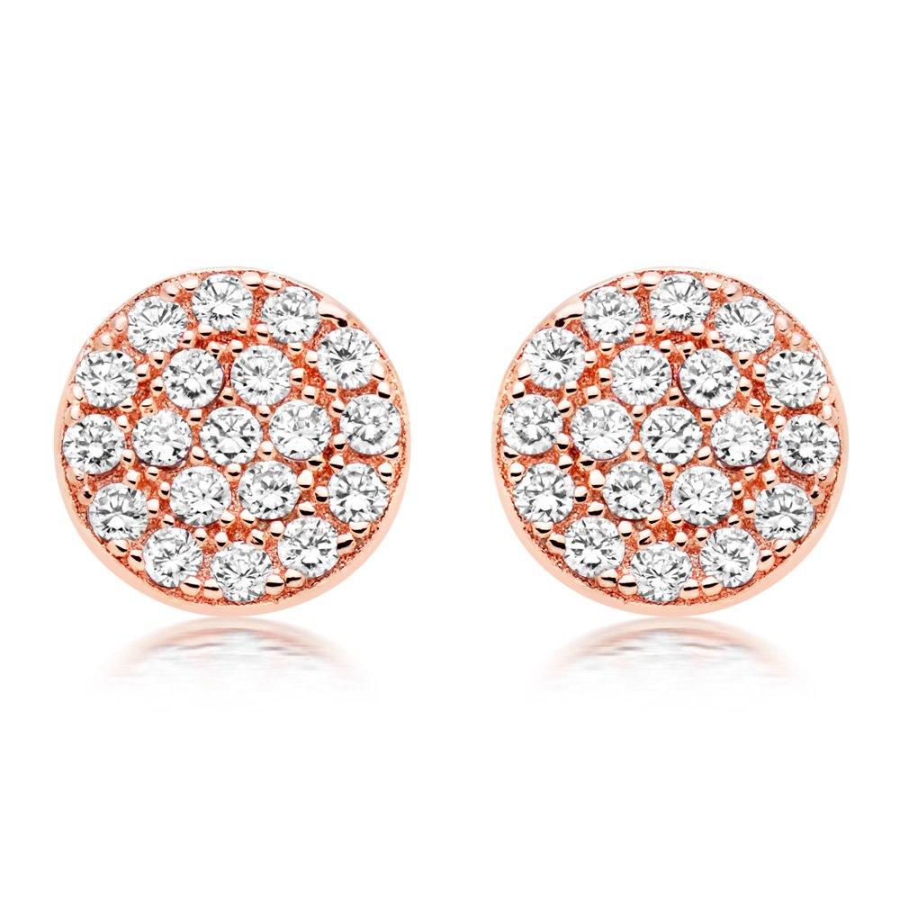 Rose gold cubic zirconia stud deals earrings