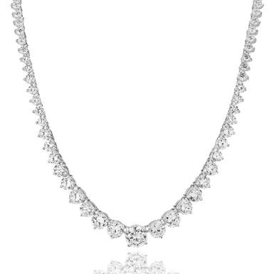 Silver Cubic Zirconia Necklace - 45cm | 0004484 | Beaverbrooks the Jewellers