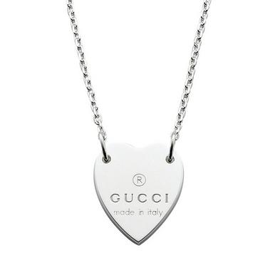 Gucci Trademark Heart Silver Necklace