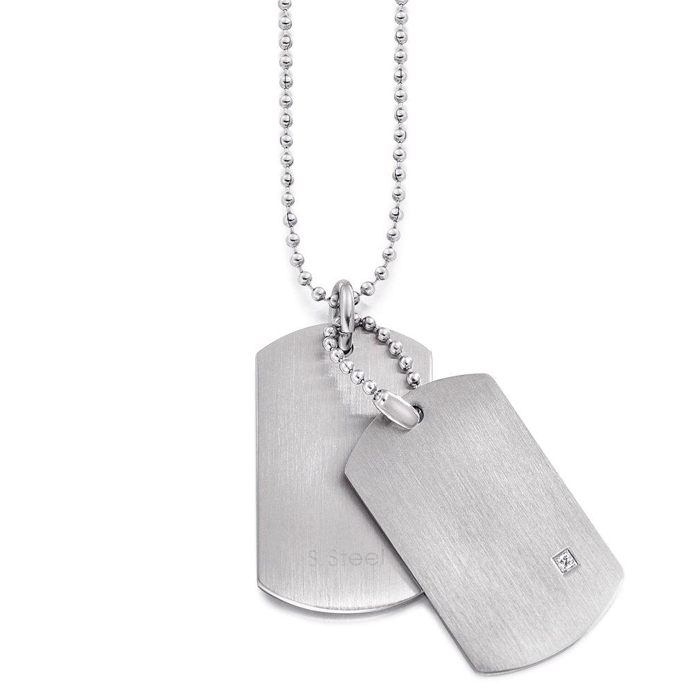 Engravable Blank Dog Tag Necklace in Stainless Steel – BellaRyann