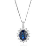 Silver Cubic Zirconia and Synthetic Sapphire Pendant