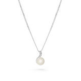 Silver Cubic Zirconia Freshwater Cultured Pearl Pendant