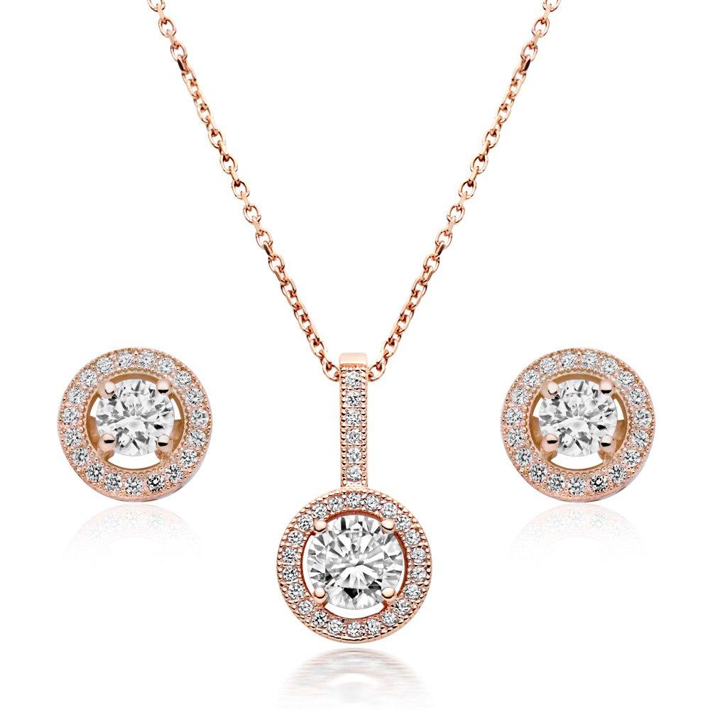 Rose gold hot sale pendant set