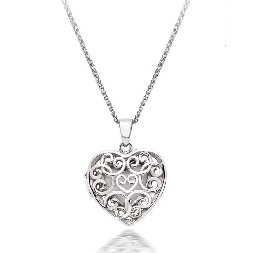 Silver Heart Locket Pendant | 0007787 | Beaverbrooks the Jewellers