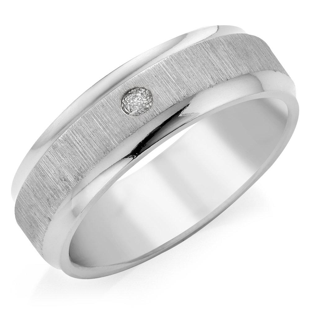 Mens wedding bands titanium clearance with diamonds