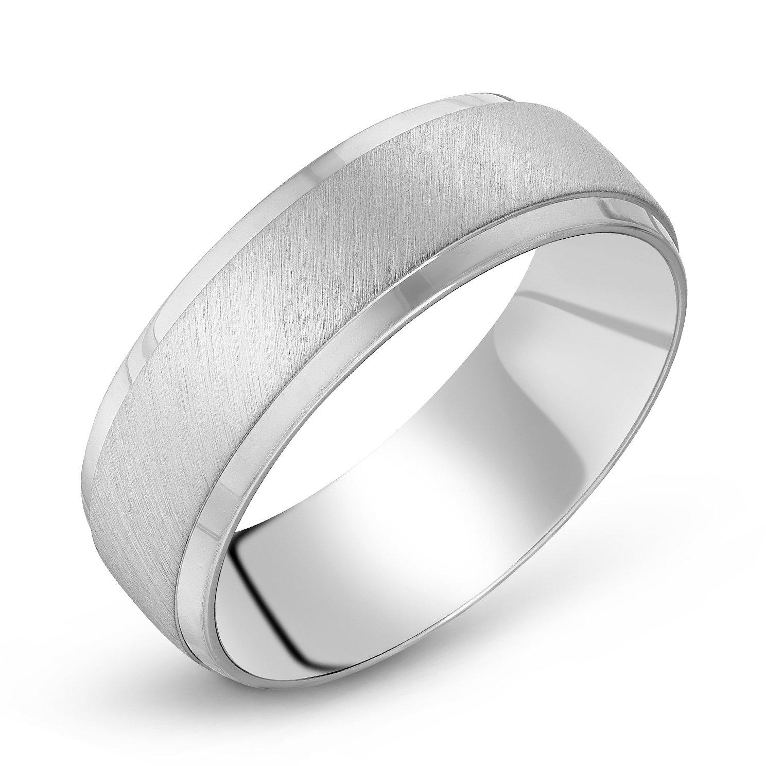 Silver Textured Men's Ring | 0004971 | Beaverbrooks the Jewellers