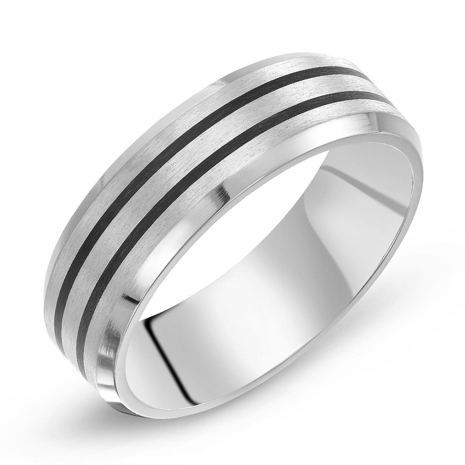 Mens titanium wedding on sale rings