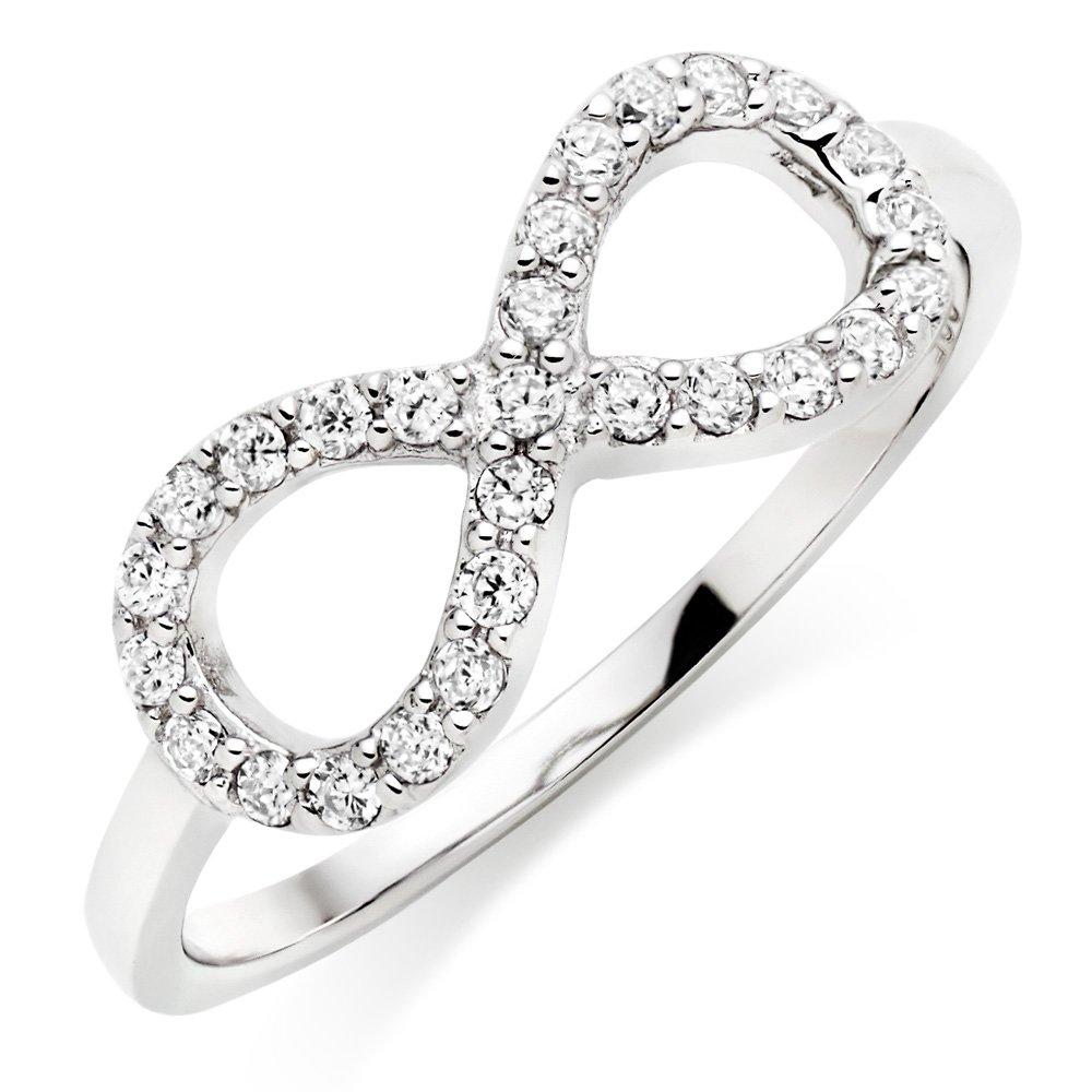 Silver Cubic Zirconia Infinity Ring | 0009934 | Beaverbrooks the Jewellers