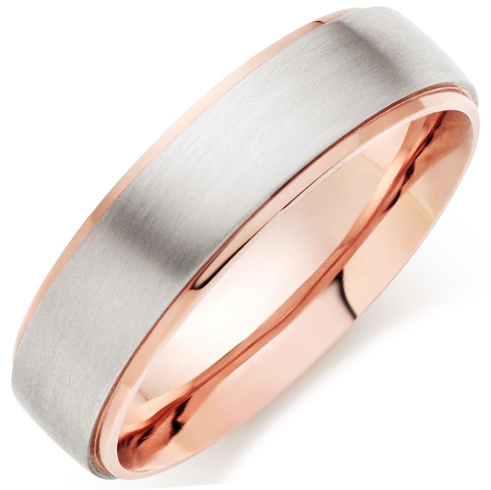 Palladium and 9ct Rose Gold Men's Wedding Ring | 0102633 | Beaverbrooks ...
