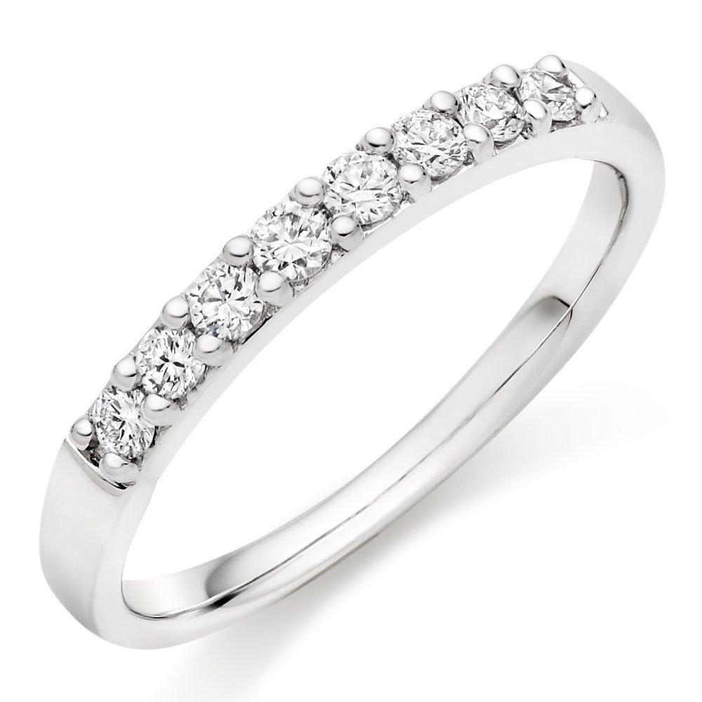 9ct White Gold Diamond 2mm Half Eternity Ring