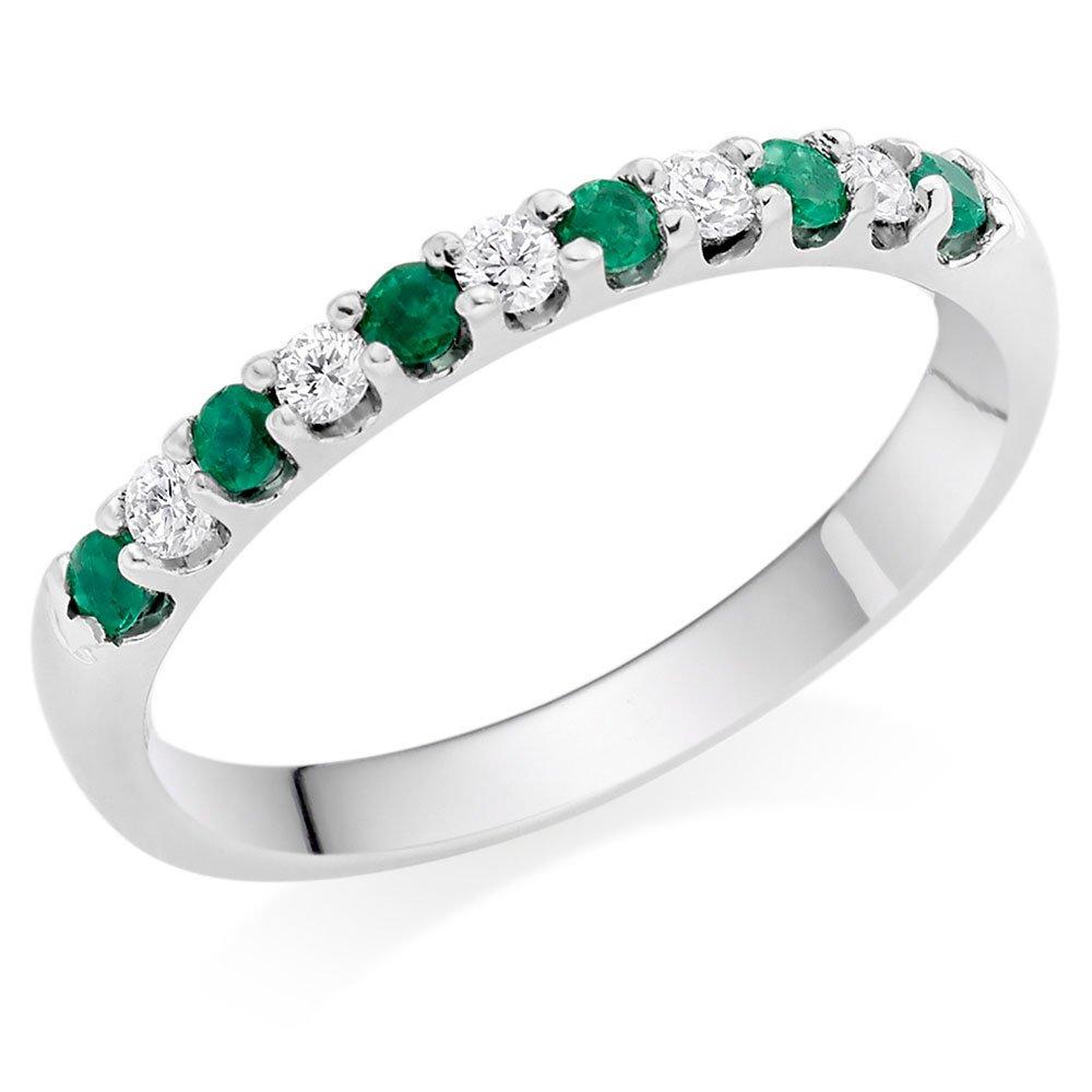 White gold emerald hot sale wedding band