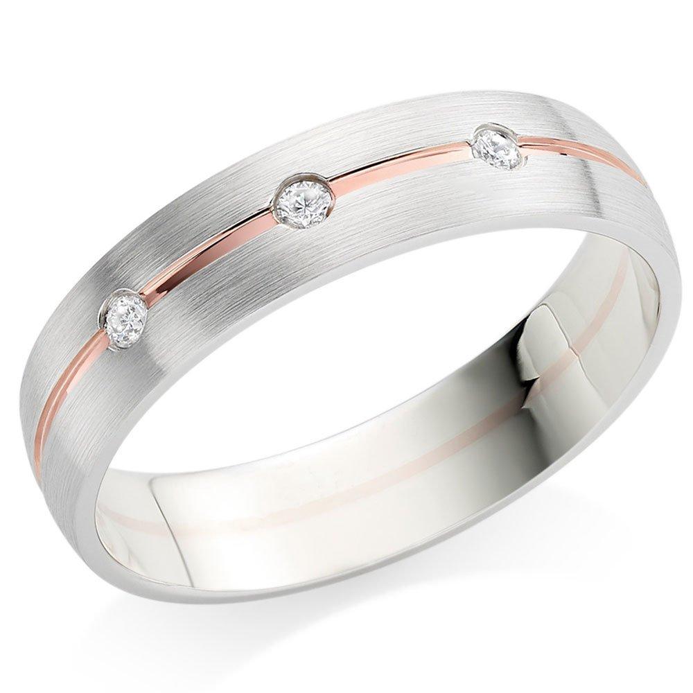 Mens rose gold and hot sale white gold wedding band