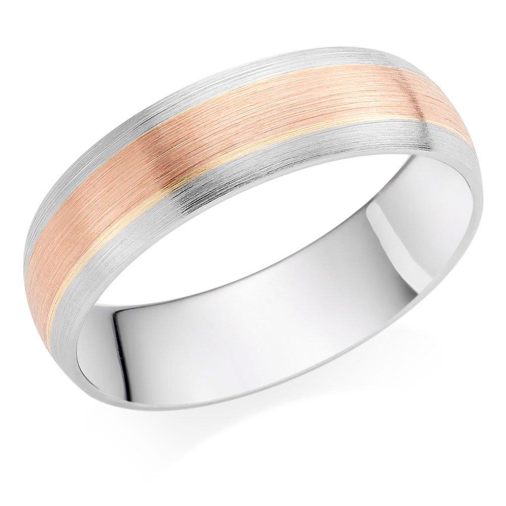 9ct White Gold and Rose Gold Men's Wedding Ring | 0110882 ...