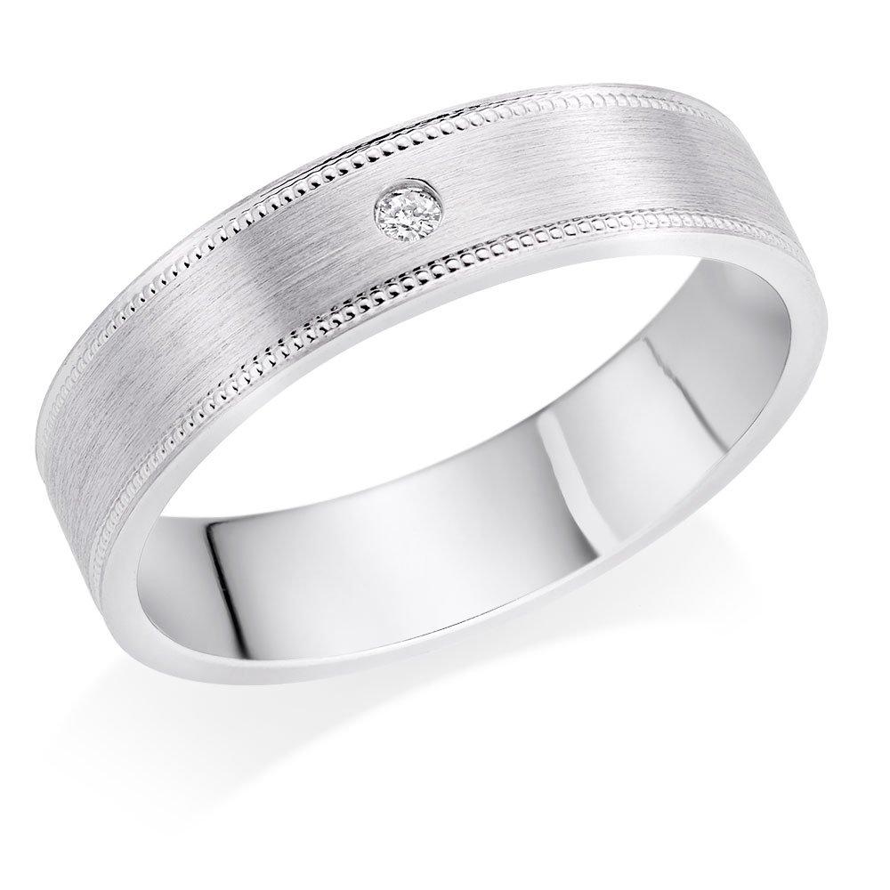 Palladium diamond hot sale wedding band