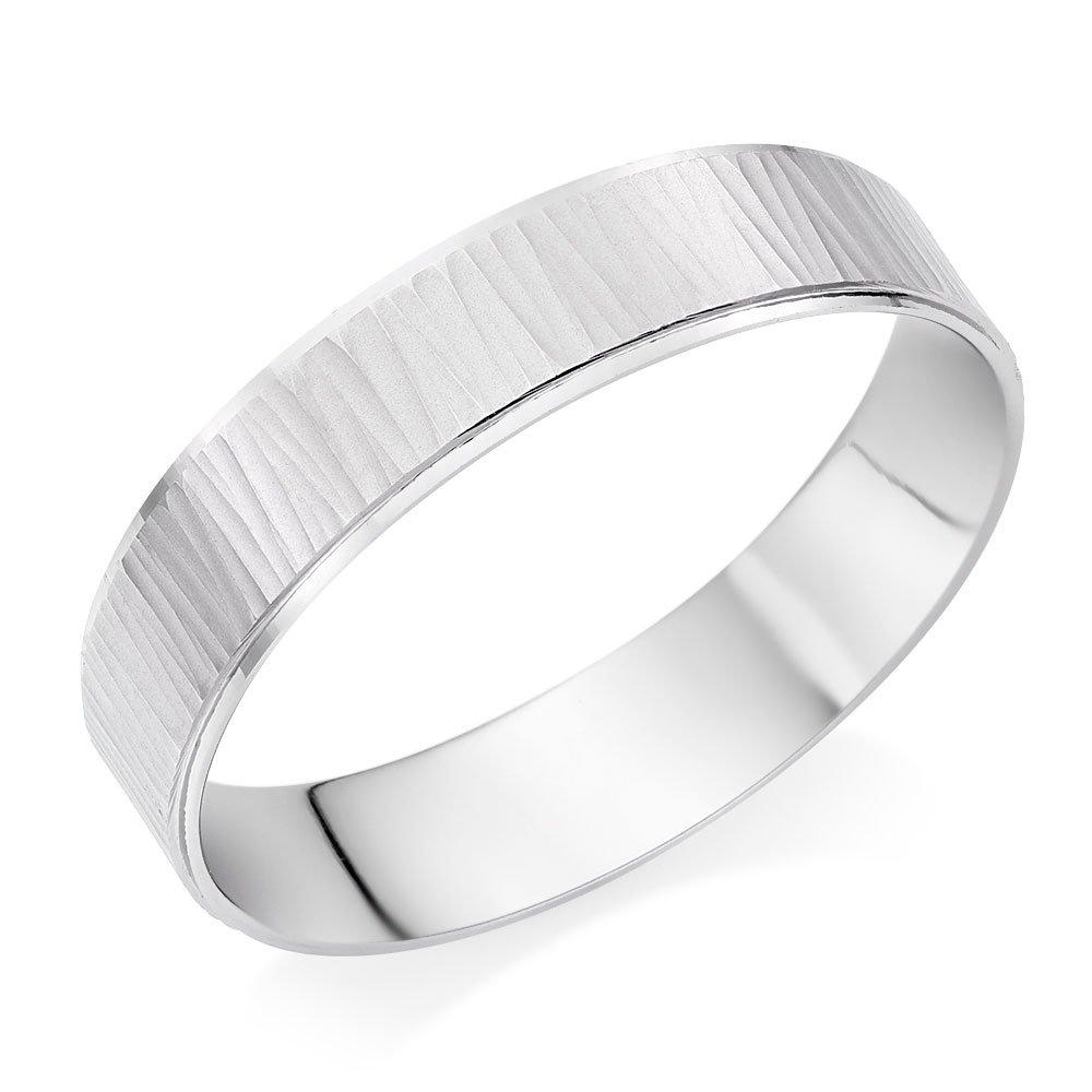 Beaverbrooks Platinum Textured 5mm Men s Wedding Ring