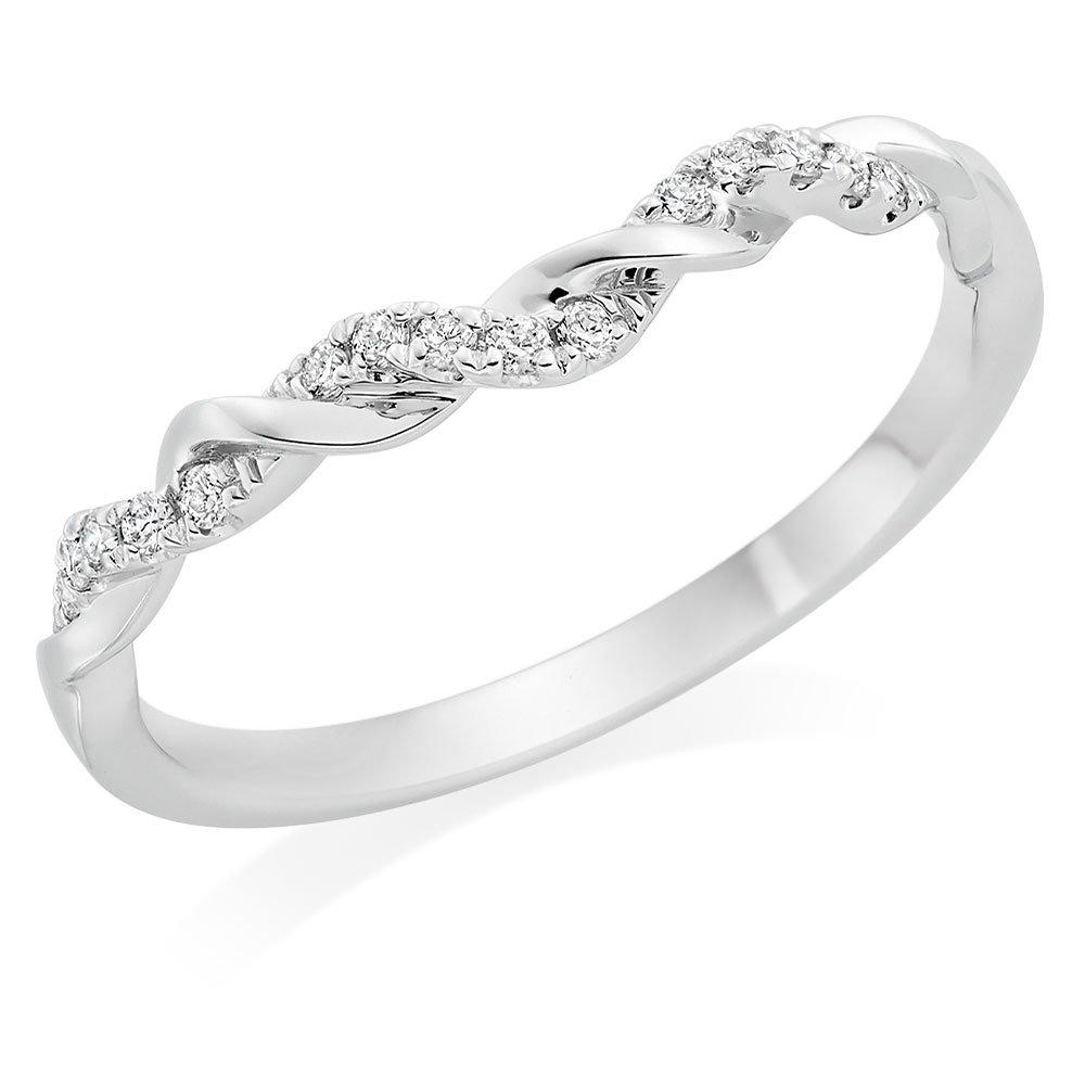 Entwine 18ct White Gold Diamond Twist Wedding Ring | 0117988 ...