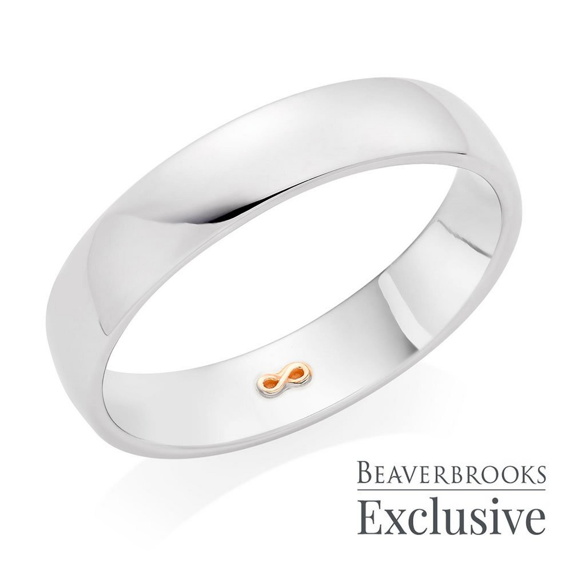 Beyond Brilliance 18ct White Gold and Rose Gold Infinity Men's Wedding Ring