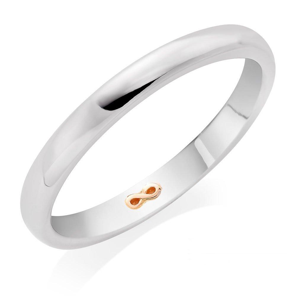 Beyond Brilliance 18ct White Gold and Rose Gold Infinity Ladies Wedding Ring