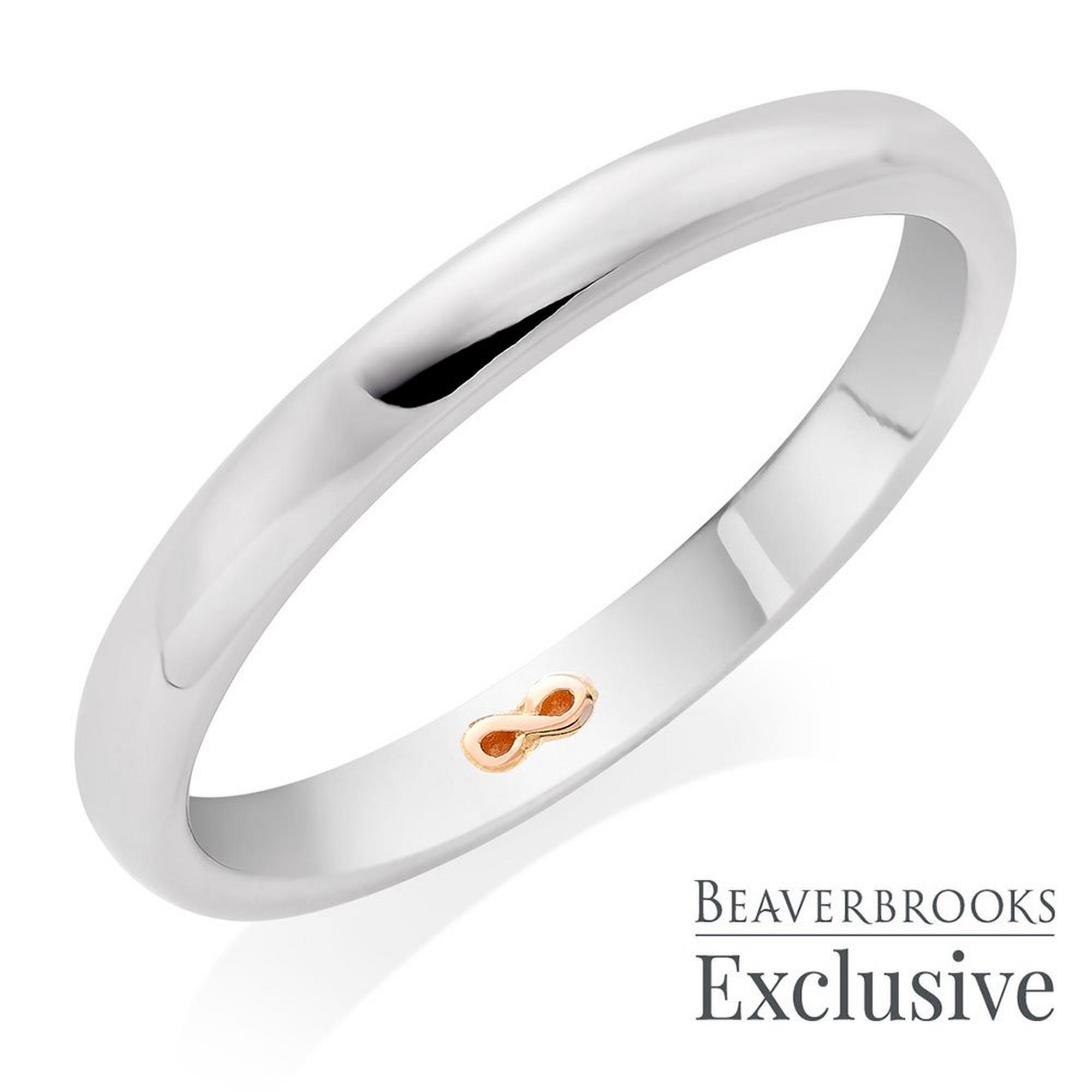 Beyond Brilliance 18ct White Gold and Rose Gold Infinity Ladies Wedding Ring