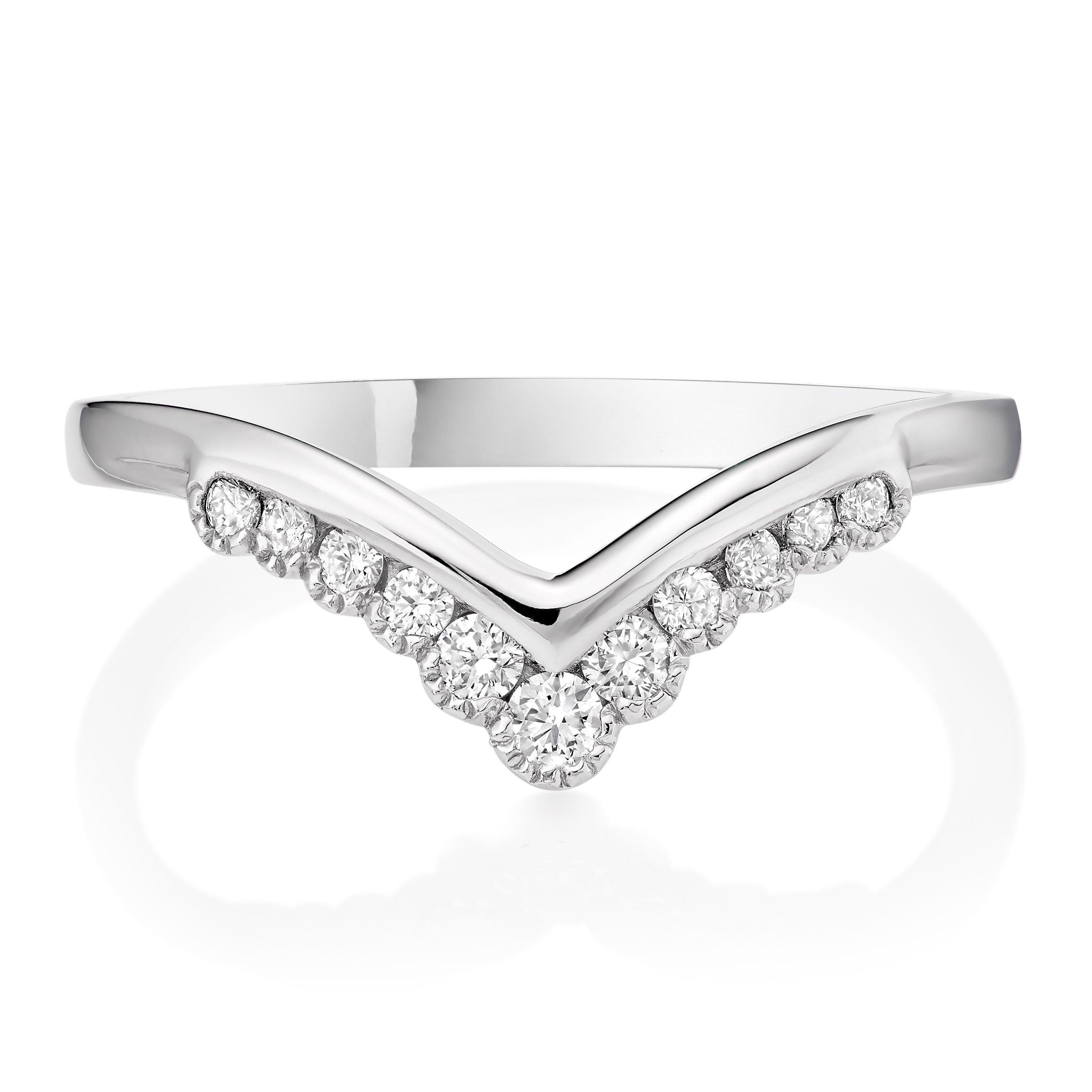 Platinum Diamond Wishbone Wedding Ring | 0120531 | Beaverbrooks the ...