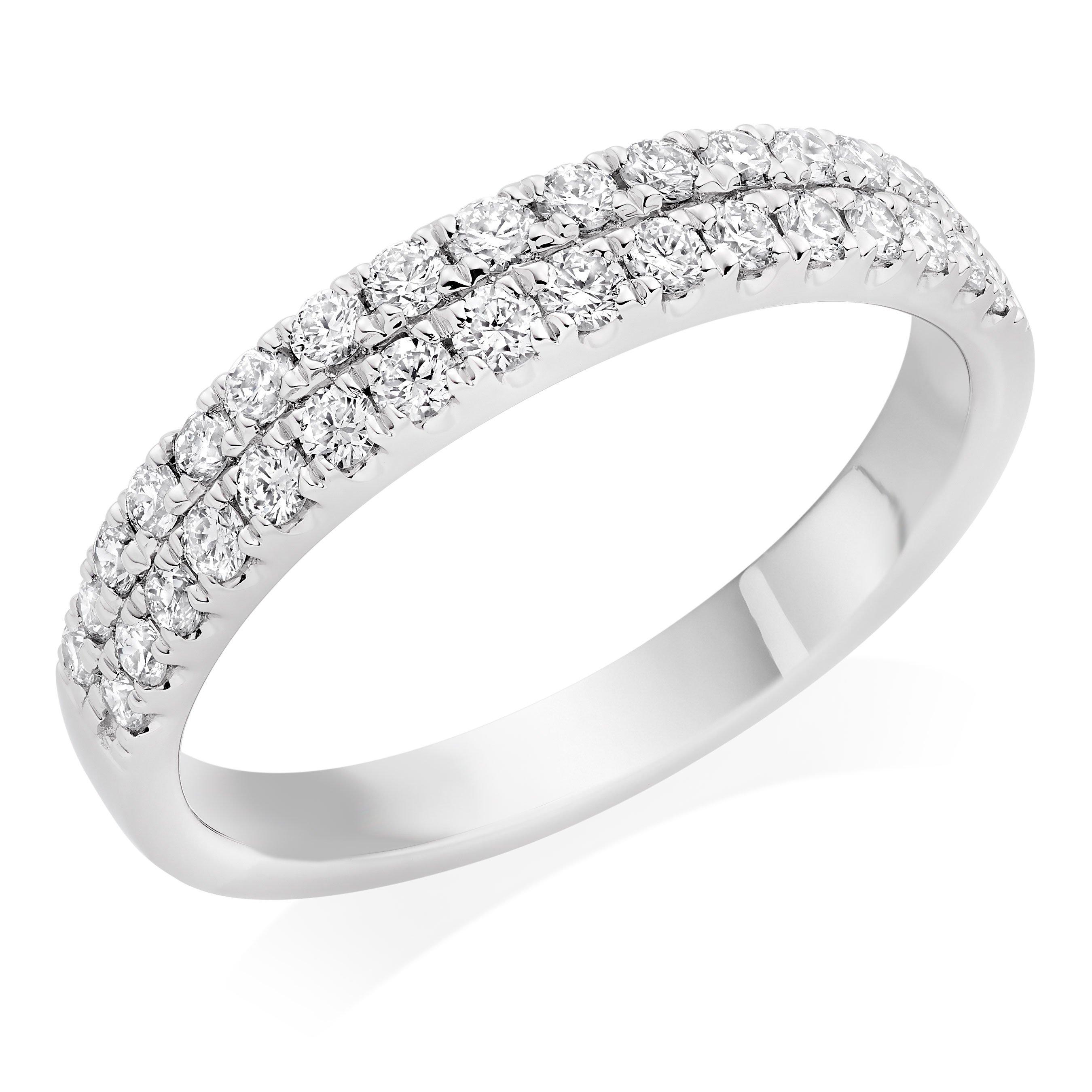 Platinum Diamond Two Row Wedding Ring | 0120584 | Beaverbrooks the ...