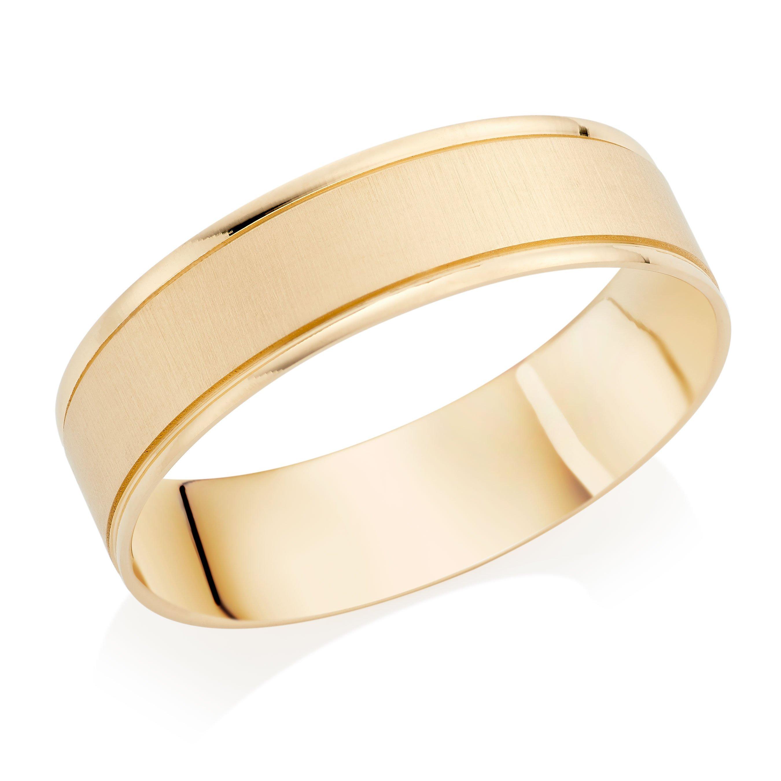 18ct Yellow Gold Satin Men's Wedding Ring