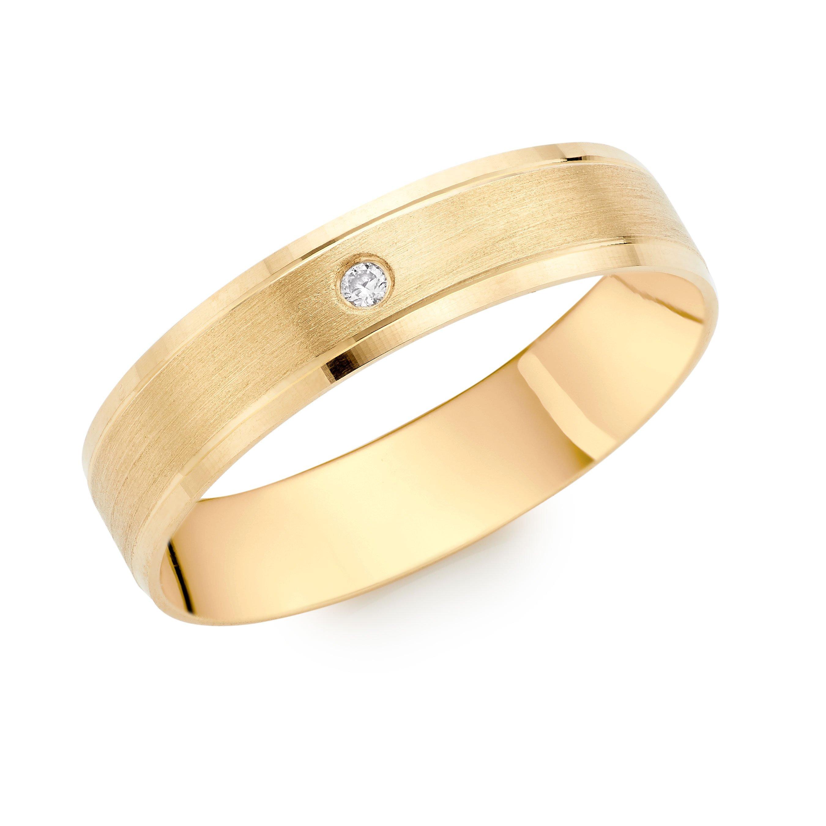 Mens yellow gold hot sale diamond wedding bands