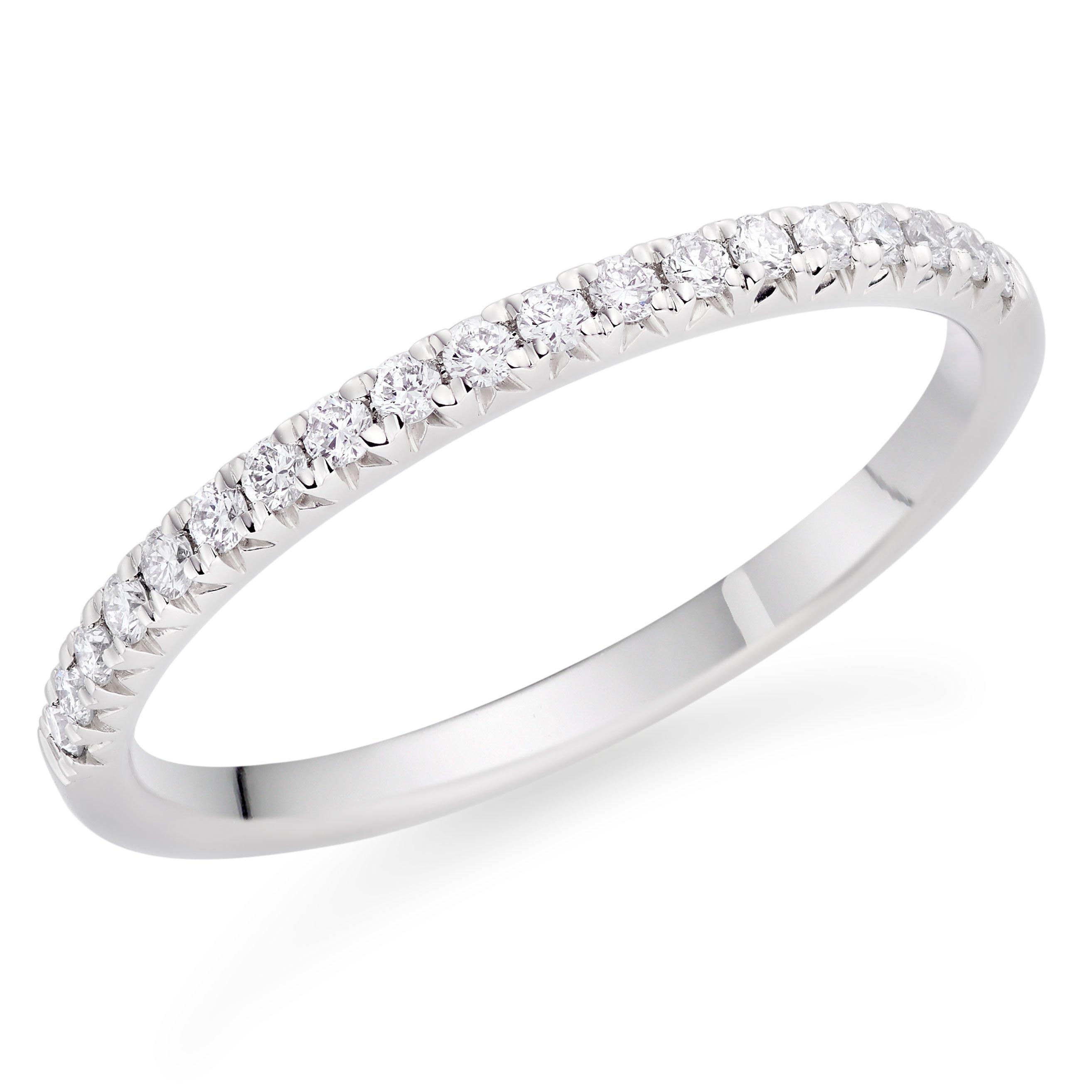 18ct White Gold Diamond Wedding Ring | 0005107 | Beaverbrooks the Jewellers